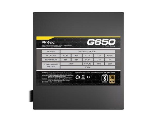 ספק כוח ANTEC ATOM G650 120MM Silent Fan Semi-Modular 80Plus Gold