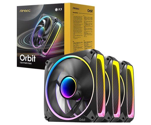 מאווררים למארז Antec Orbit 120 ARGB 3 Pack