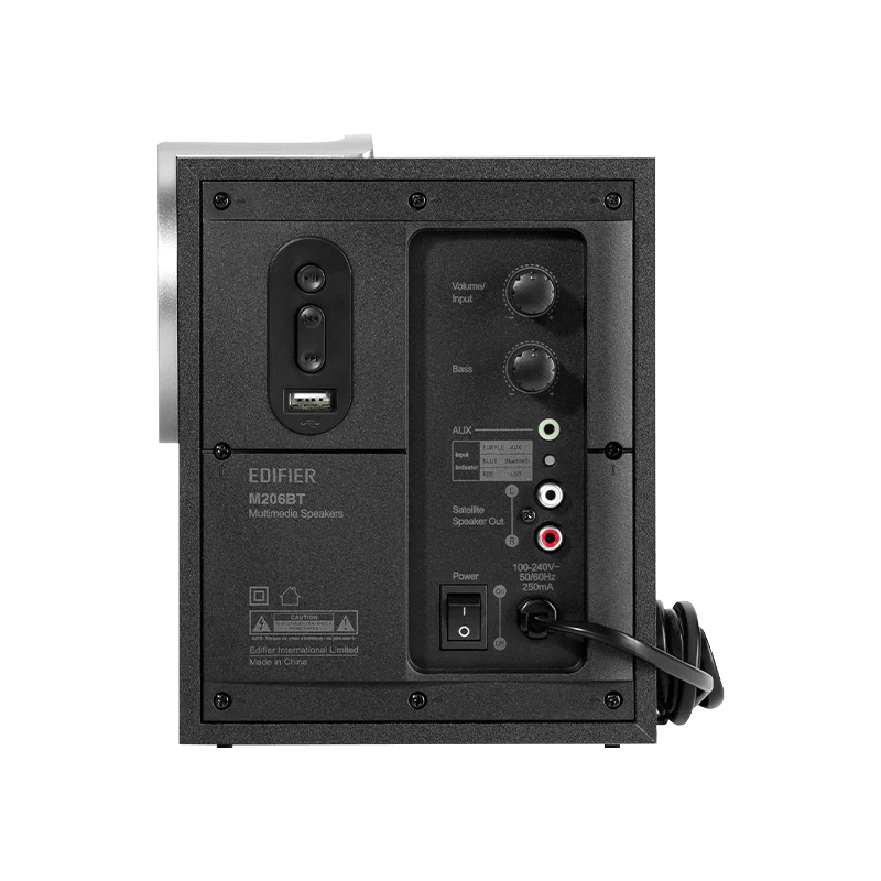 מערכת רמקולי מחשב Edifier M206BT 2.1 – הספק 34W RMS – Bluetooth – שחור