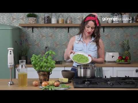 בלנדר מוט כולל קוצץ בצבע שמנת gorenje בעיצוב רטרו דגם HBX603RL
