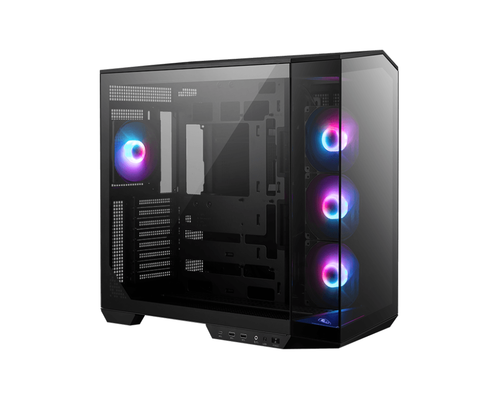 מארז מחשב MSI MAG PANO 100R PZ Mid-Tower ATX מרווח עם חלון צד שקוף 380mm תמיכת GPU 8 חריצי הרחבה באחריות יבואן רשמי