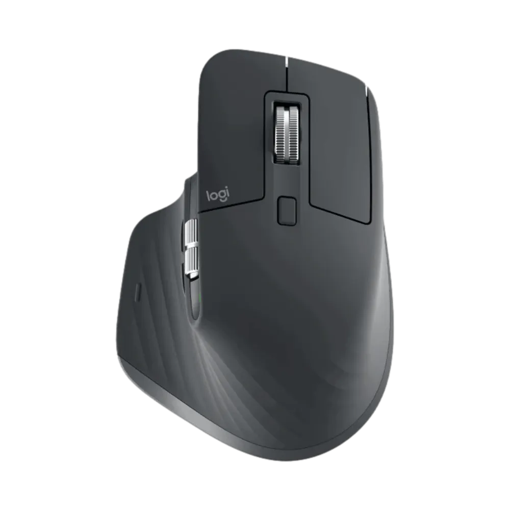 עכבר אלחוטי Logitech MX Master 3S Graphite 8K DPI עם גלגל גלילה חכם, 7 כפתורים ו-10 מטר טווח אלחוטי, באחריות יבואן רשמי