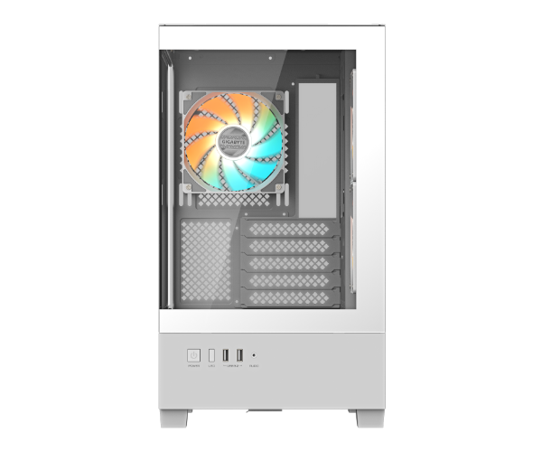 מארז לבן GIGABYTE C201 PANORAMIC ICE Micro-ATX 3XARGB Fans