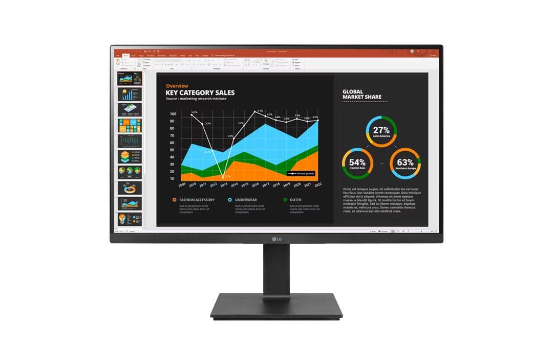 מסך מחשב ''27 QHD IPS תומך HDR10 תוצרת LG דגם: 27BQ75QB-B