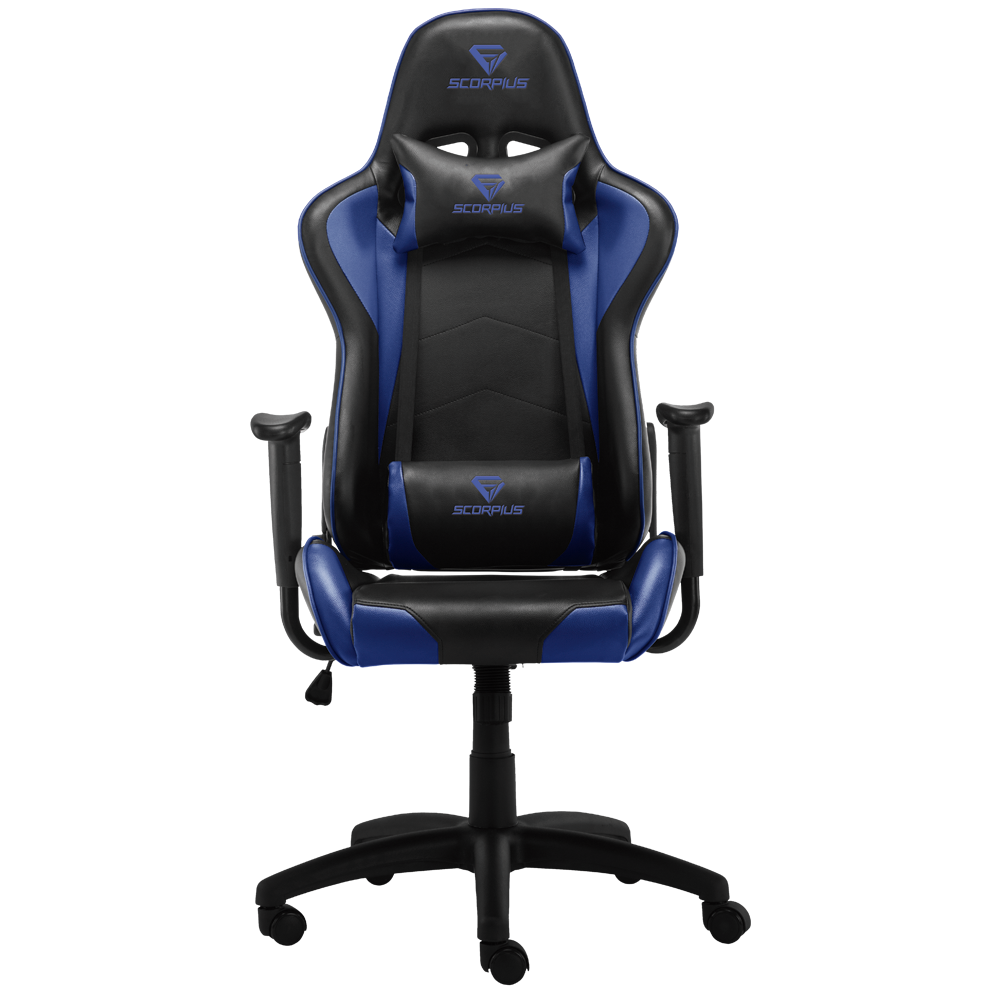 מושב גיימינג Scorpius Gamer – ריפוד דמוי עור מונע כתמים – שלדת מתכת – כוונון מלא של תנוחת הישיבה – כולל זוג כריות תמיכה