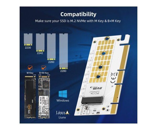 MAIWO M.2 NVMe SSD to PCIe 3.0 Adapter Card KT058A