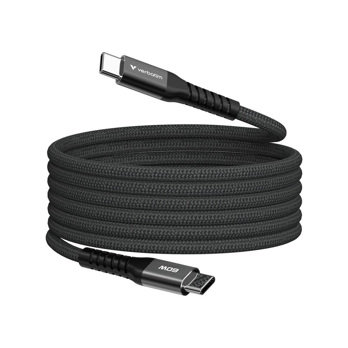 VERBATIM SYNC&CHARGE USB C TO USB C 100W MAGNETIC 1.2M-BLACK
