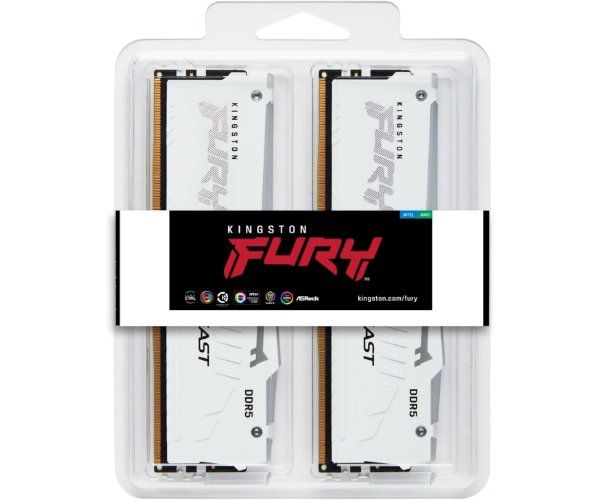 זיכרון למחשב נייח Kingston FURY Beast DDR5 32GB (2x16GB) 6000MHz CL36 EXPO | לבן