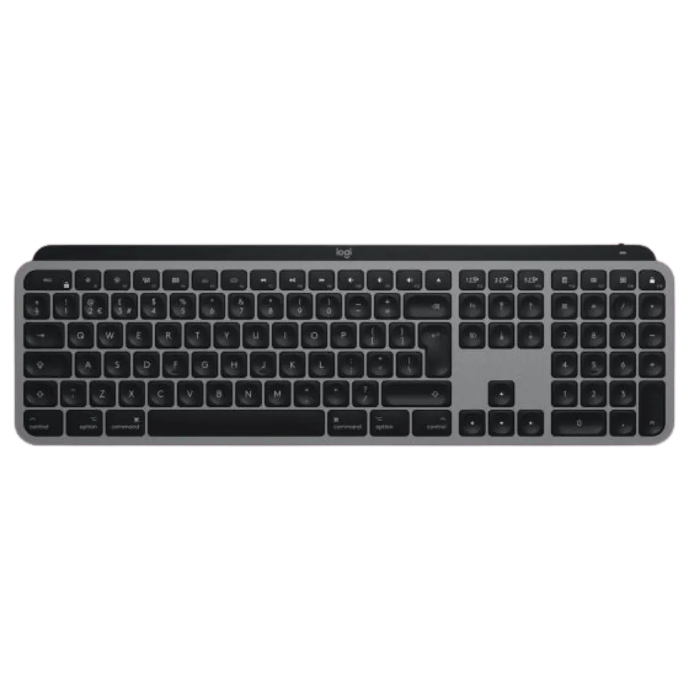 מקלדת אלחוטית Logitech MX Keys MAC אפור תאורה אחורית USB-C 10 ימים סוללה באחריות יבואן רשמי