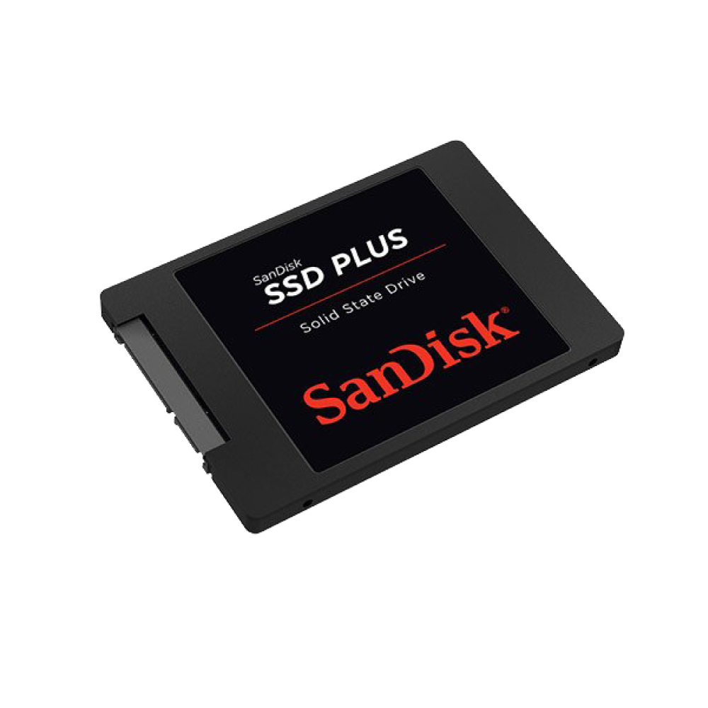 כונן SSD SanDisk SSD Plus – נפח 1TB – תצורה 2.5 אינץ' – ממשק SATA3 – קריאה עד 545MB/s וכתיבה עד 350MB/s