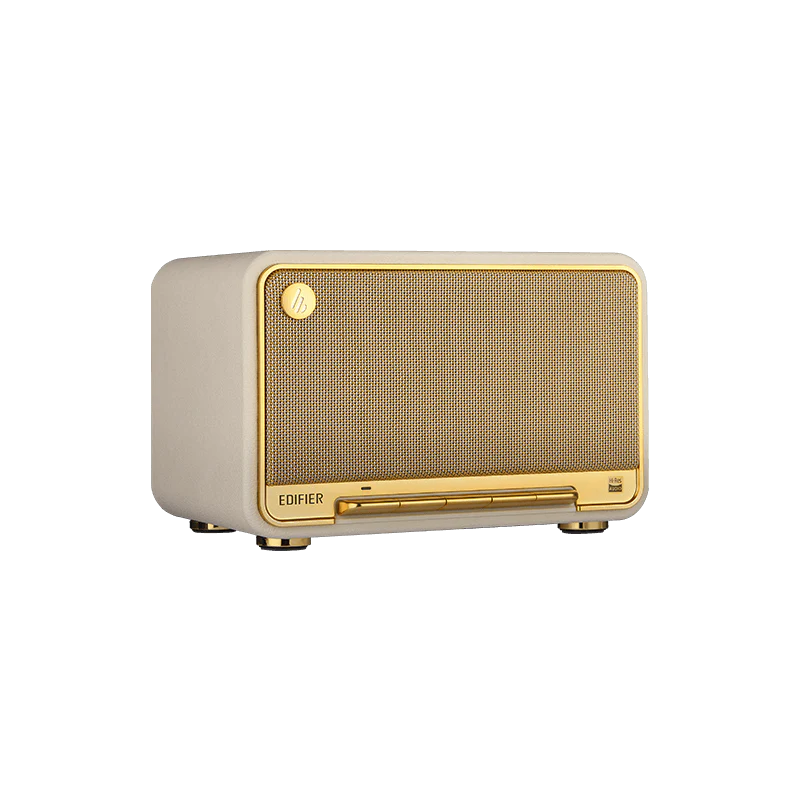 רמקול שולחני אלחוטי Edifier D32 – הספק טווח גבוה 15W×2 וטווח נמוך 30W – תגובת תדר 52Hz-40kHz – Bluetooth 5.3 ו-Wi-Fi AirPlay – חיבורי USB-C ו-AUX – צבע לבן