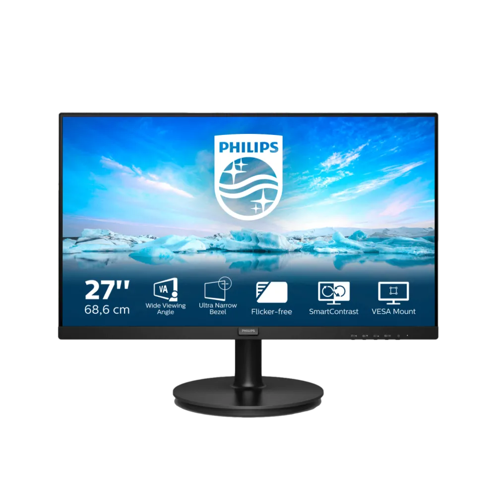 מסך מחשב Philips 271V8LA – 27 אינץ' – HDMI ו-VGA – רמקולים מובנים