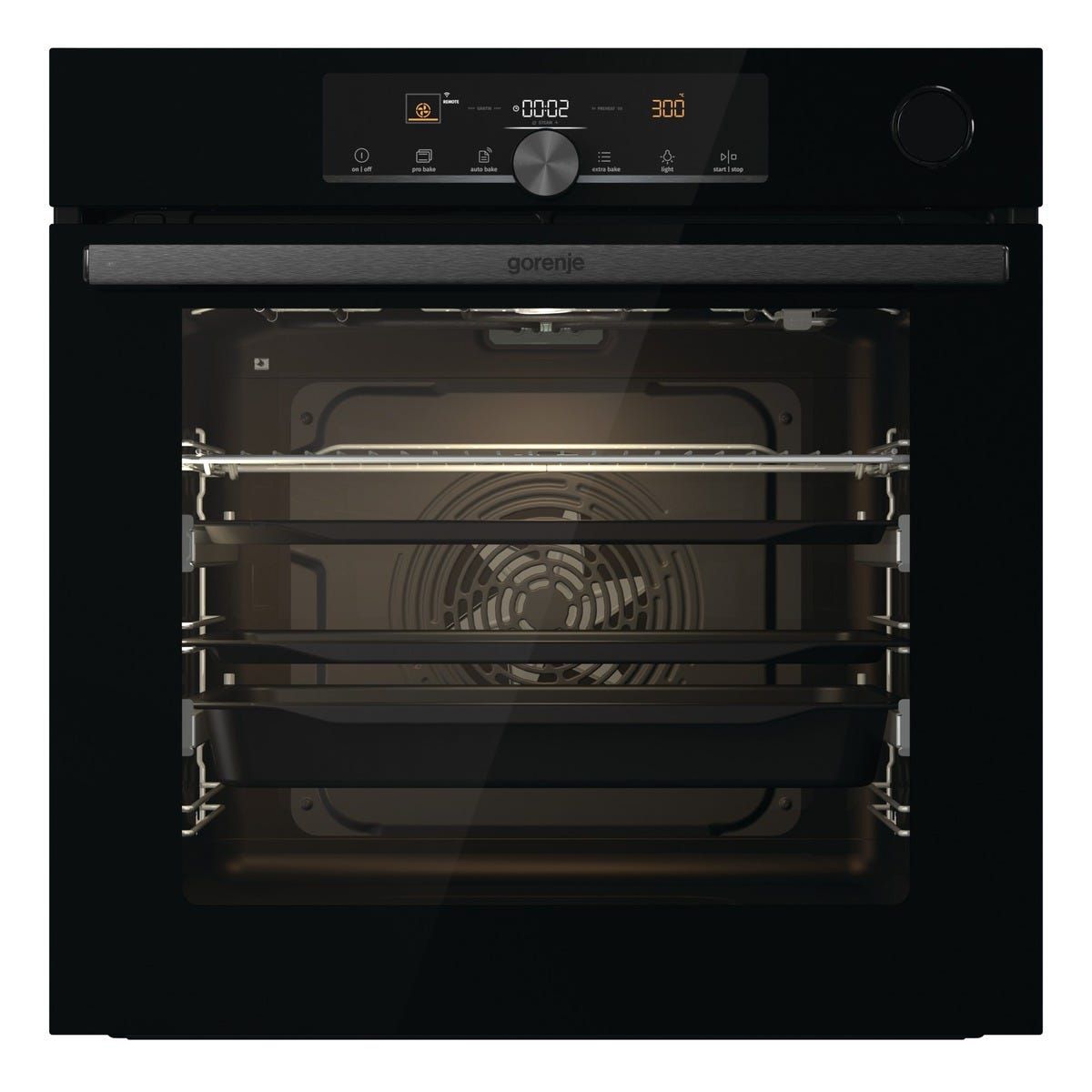 תנור בנוי gorenje בגימור זכוכית שחורה  דגם BSA6747A04BG