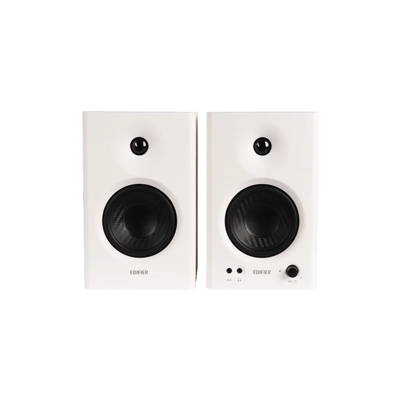 רמקולי סטודיו מוגברים Edifier MR4 – הספק 21W + 21W – טווח תדרים 60Hz–20kHz – צבע לבן