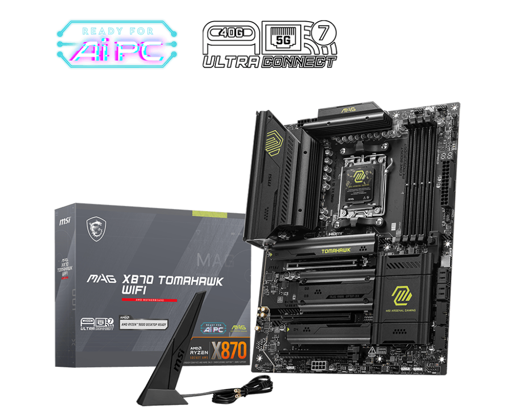 לוח אם MSI MAG X870 TOMAHAWK WIFI AM5 DDR5 WiFi 7 4x M.2 4x SATA באחריות יבואן רשמי