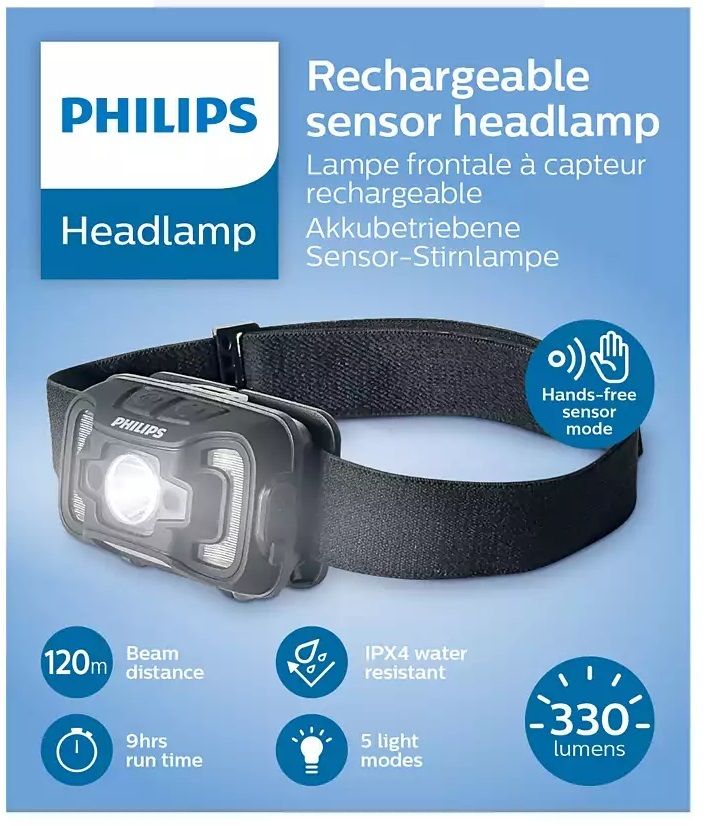 פנס ראש נטען PHILIPS SFL2000RH 10
