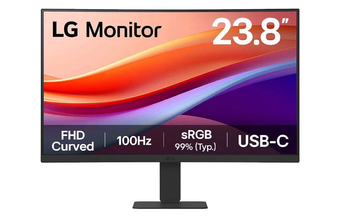 מסך קעור FHD 23.8 עם USB-C תוצרת LG דגם: 24U421A-B