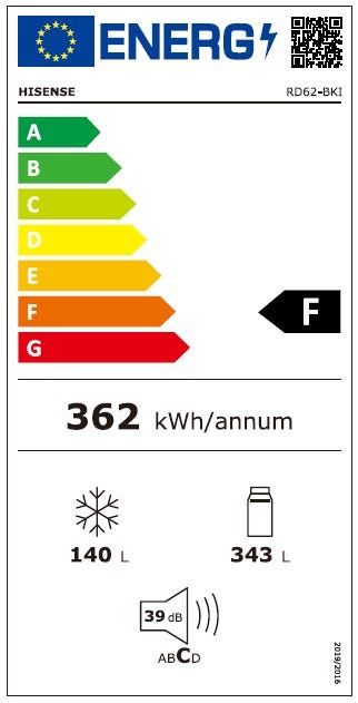 מקרר Hisense מקפיא תחתון בנפח 482 ליטר נטו דגם RD62-BKI בצבע נירוסטה שחורה מוברשת
