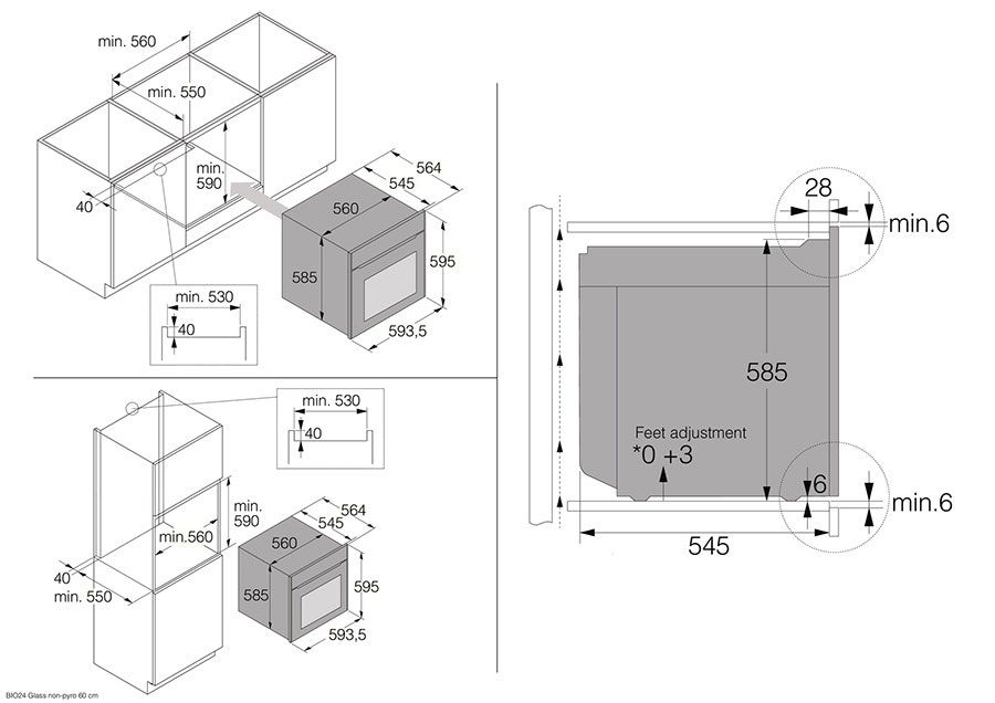 תנור בנוי משולב מיקרוגל ASKO OCM26BGH – 71.5 ליטר – 60 ס"מ – מיקרו אינוורטר – זכוכית שחורה