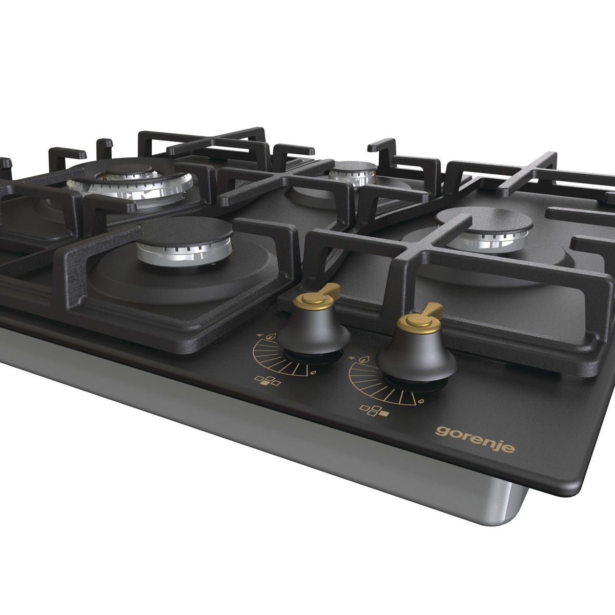 כיריים גז gorenje בעיצוב קלאסי שחור 60 סמ דגם GW6D42CLB