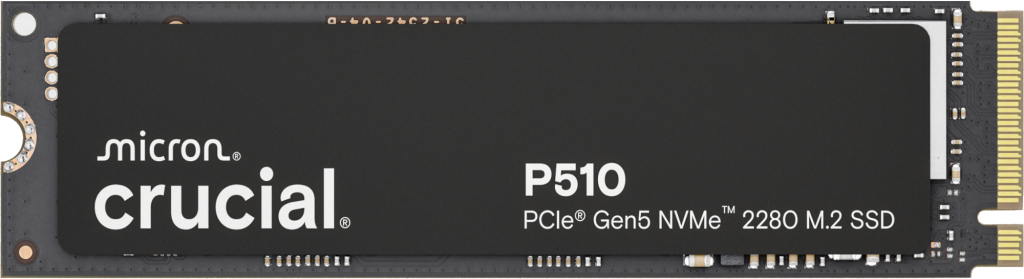 Crucial SSD P510 1TB PCIe Gen5 NVMe 2280 M.2 with heatsink