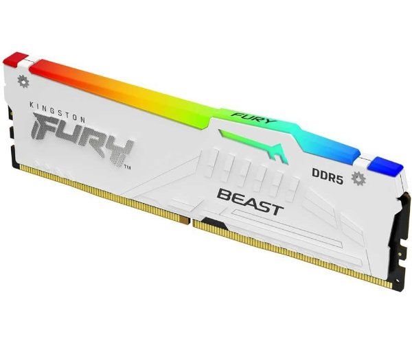 ז.לבן לנייח DDR5 32GB 2x16GB 6400Mhz C32  Kingston Fury Beast RGB