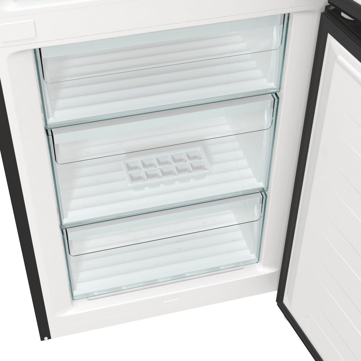 מקרר 2 דלתות gorenje מקפיא תחתון 330 ליטר נירוסטה שחורה דגם NRK6202EBXL4