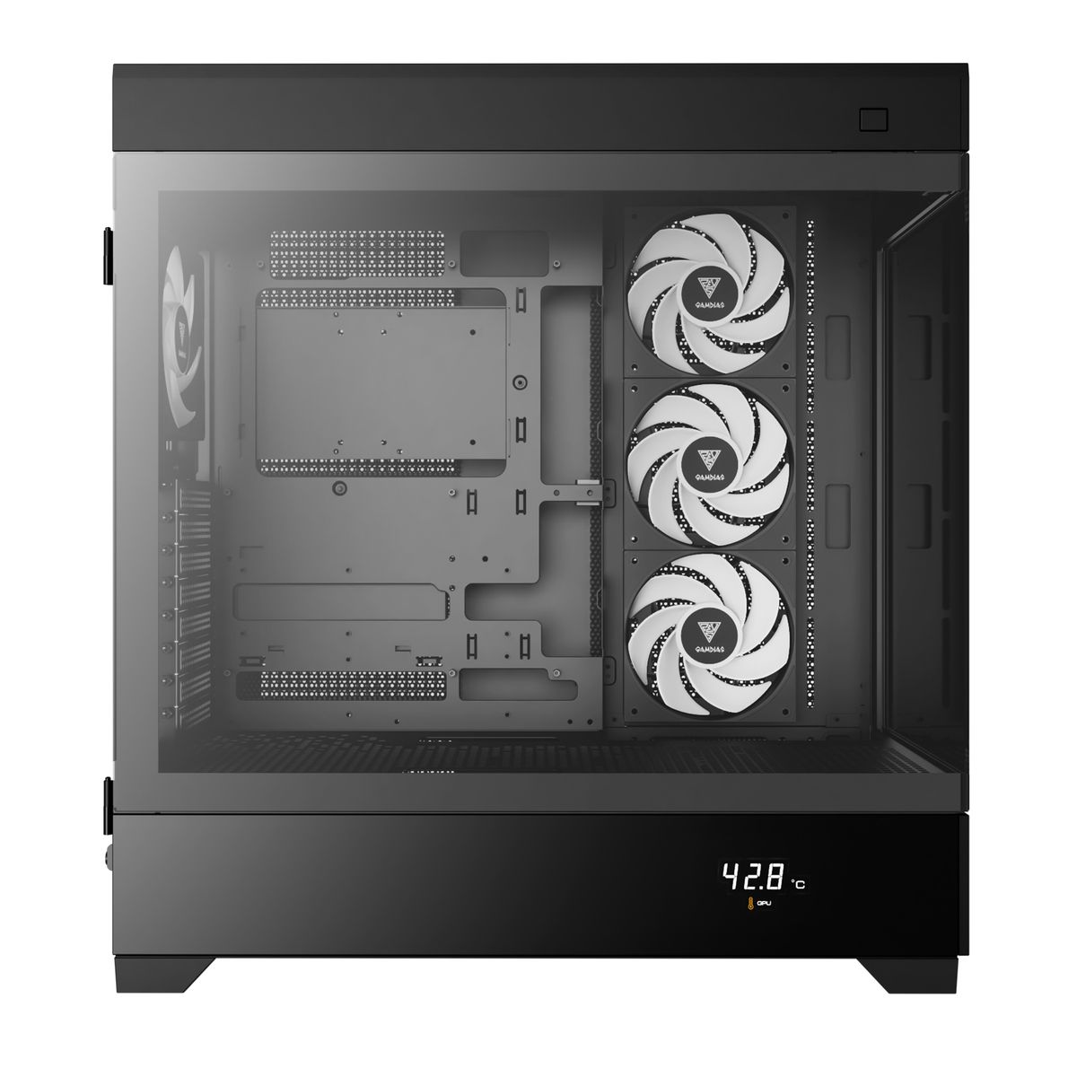 מארז מחשב GAMDIAS ATLAS P1 Mid-Tower ATX Micro-ATX Mini-ITX עם זכוכית מחוסמת 4x120mm ARGB מאווררים באחריות יבואן רשמי