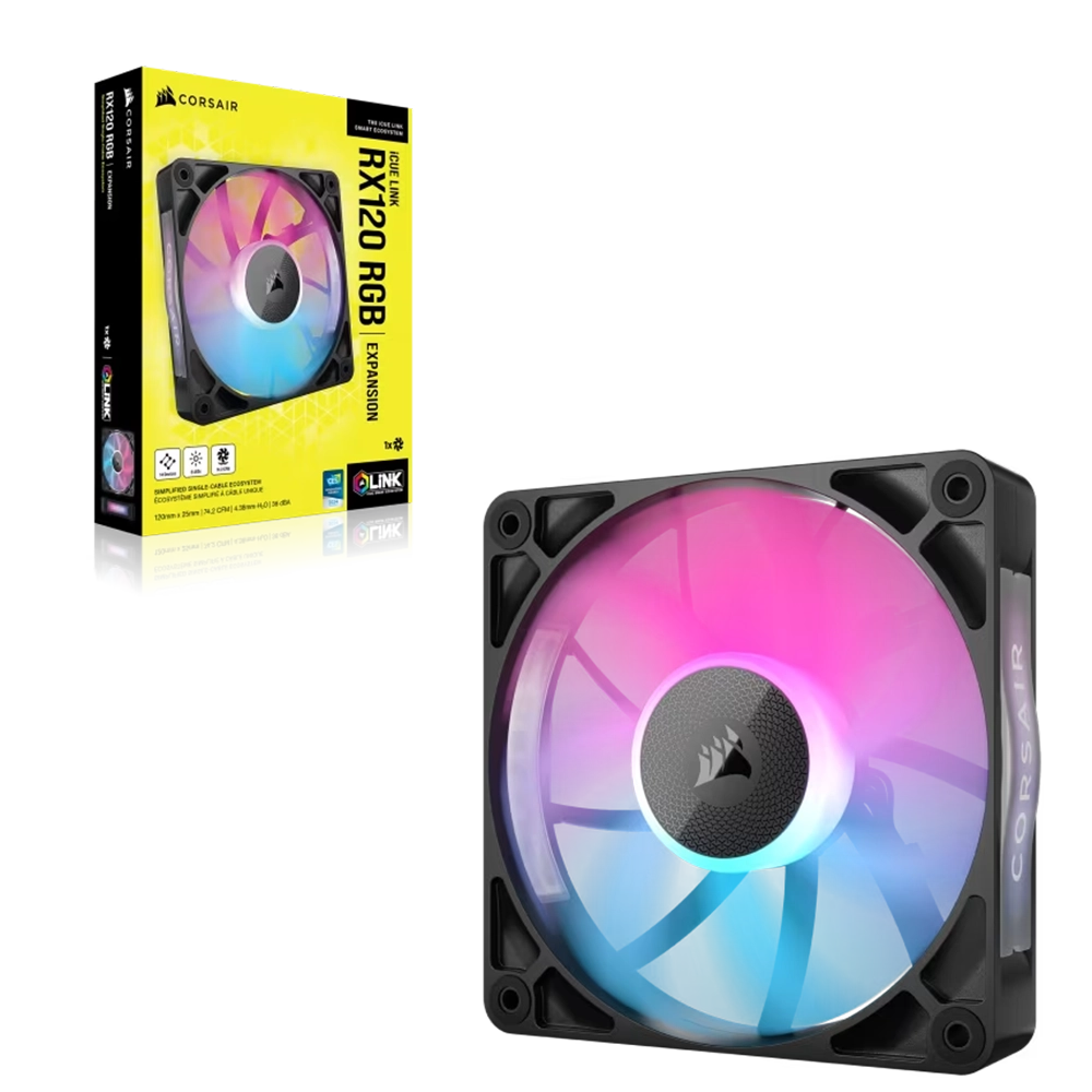 מאוורר RX120 RGB 120mm מבית CORSAIR שחור