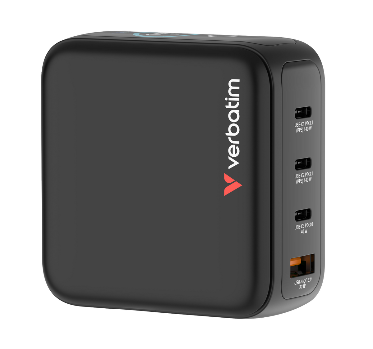 VERBATIM MINI GAN CHARGER 140W WITH DISPLAY