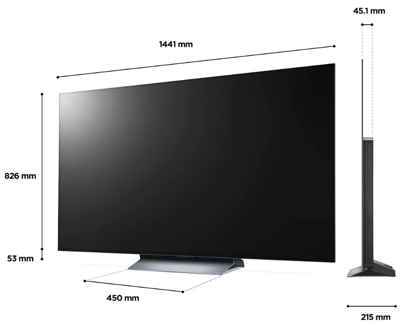 טלוויזיה 65 חכמה LG OLED evo ברזולוציית 4K דגם: OLED65C26LA