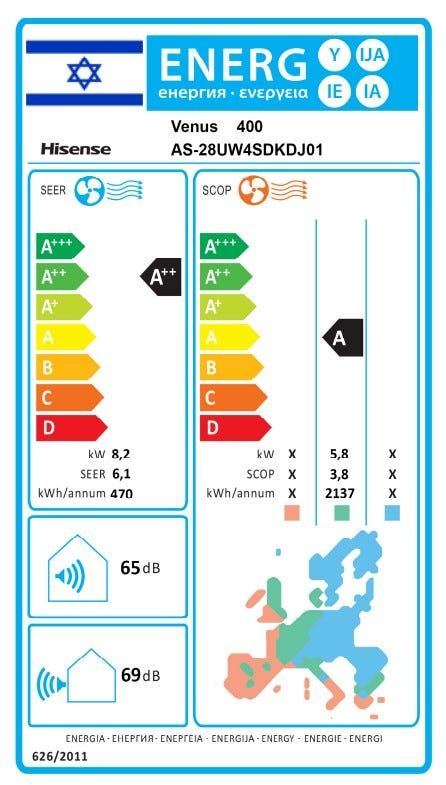מזגן עילי Hisense Inverter Venus 400