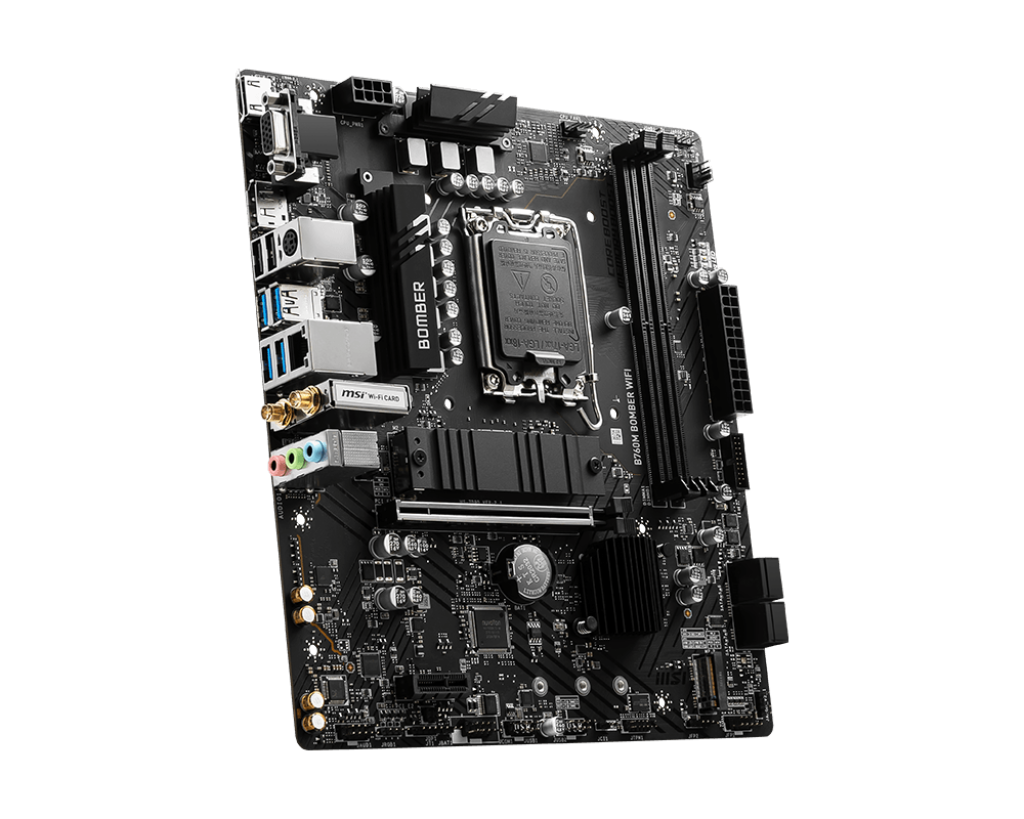 לוח אם MSI B760M BOMBER WIFI DDR5 LGA1700 96GB 2.5Gbps WiFi 6E BT5.2 באחריות יבואן רשמי
