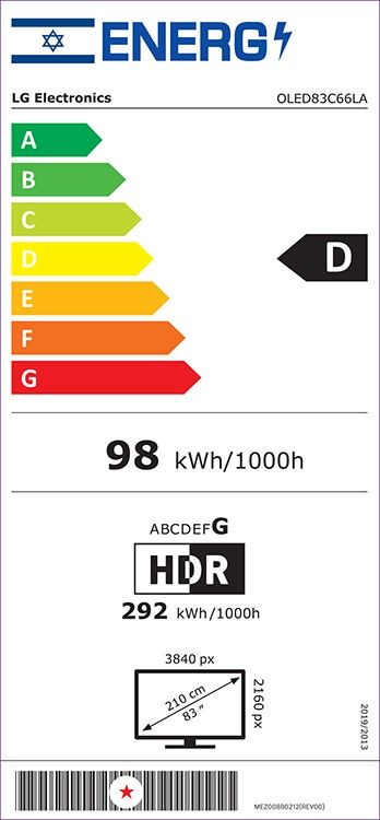 טלוויזיה חכמה LG OLED 83'' – 4K UHD – ThinQ AI – webOS – דגם OLED83C66LA