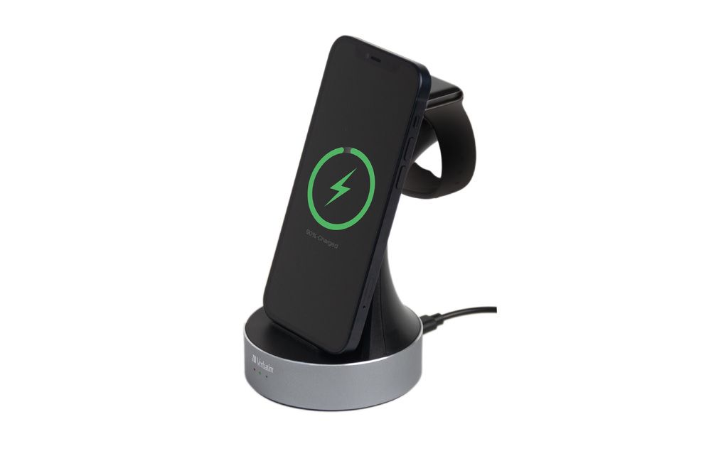 Verbatim Aluminium 2-in-1 Qi MFi Wireless + Apple Watch Charger