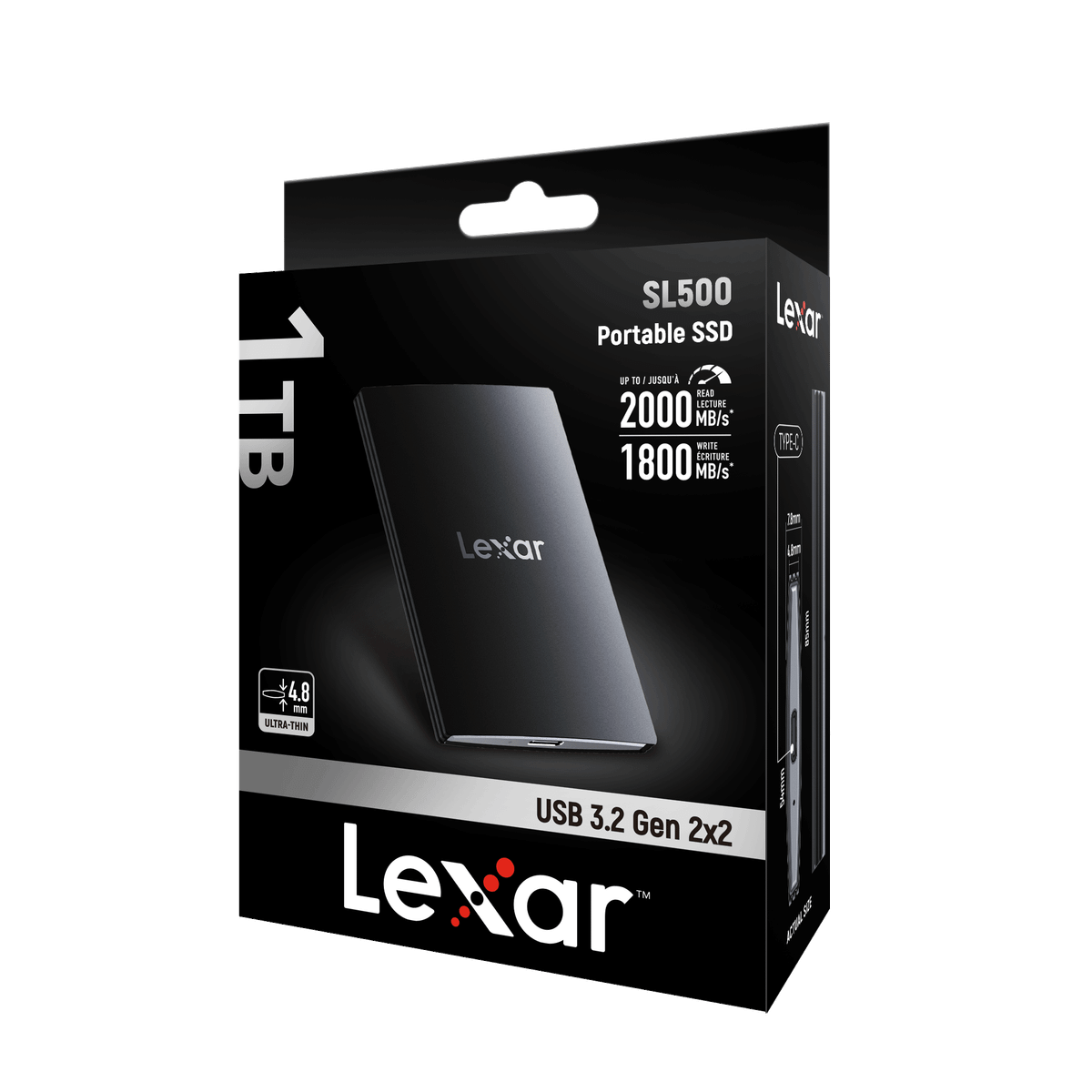 Lexar External Portable SSD SL500 1TB,USB3.2 Gen2*2