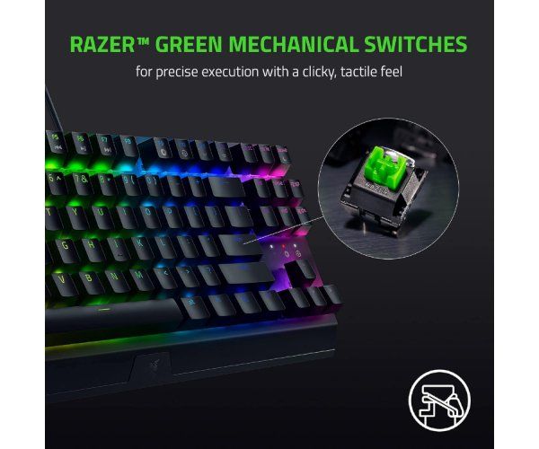 מקלדת גיימינג Razer BlackWidow v3 TKL Wired RGB Green Switches
