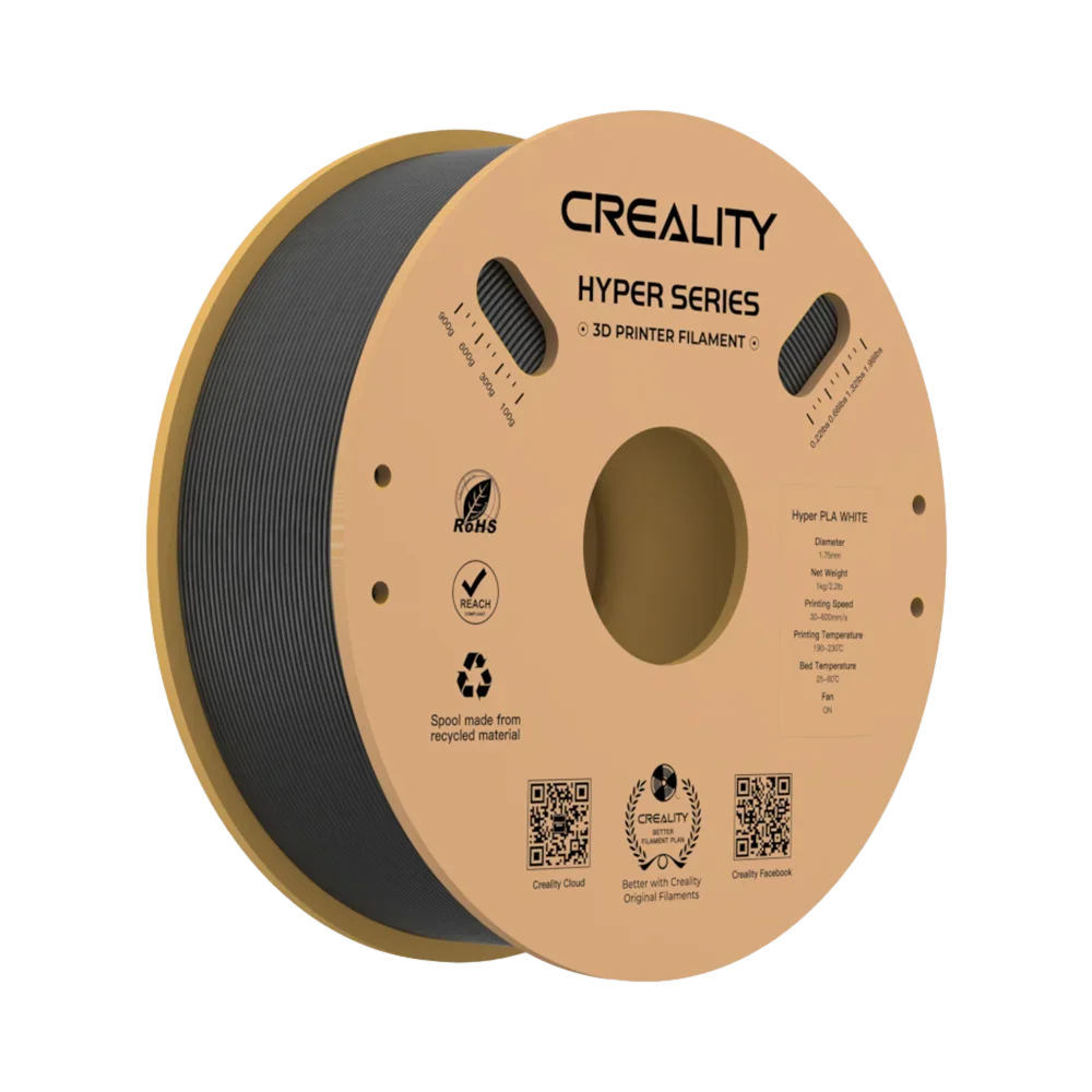 סליל פילמנט PLA שחור Creality 1.75mm 1kg מהיר ומדויק באחריות יבואן רשמי