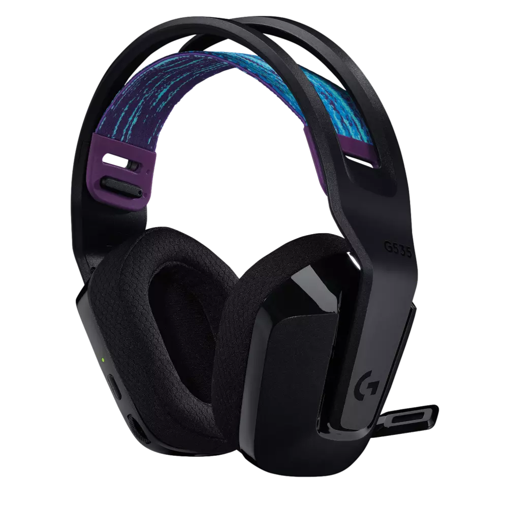 אוזניות גיימינג Logitech G535 LIGHTSPEED – אלחוטי LIGHTSPEED – דרייברים 40 מ"מ – סוללה עד 33 שעות – משקל 236 גרם – מקלט USB