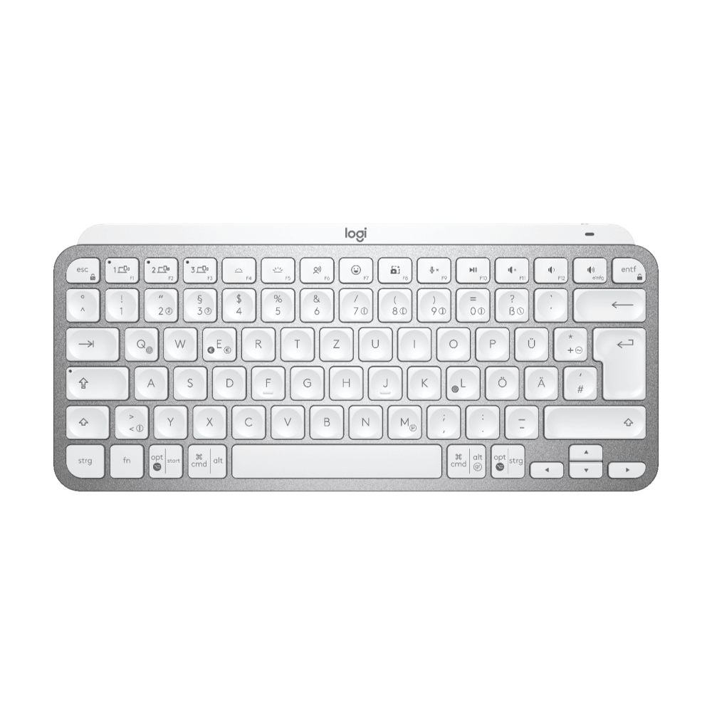 מקלדת אלחוטית Logitech MX Keys Mini Pale Grey אפור בהיר, 3 שנות אחריות יבואן רשמי