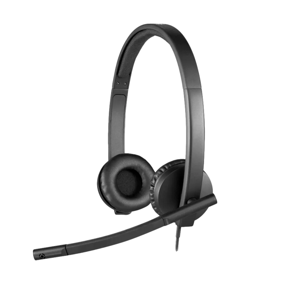 אוזניות USB סטריאו Logitech H570e עם מיקרופון מבטל רעשים באחריות יבואן רשמי