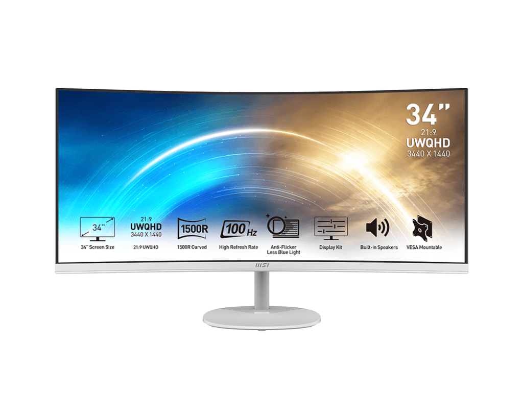 מסך מחשב קעור 34 MSI PRO MP341CQW