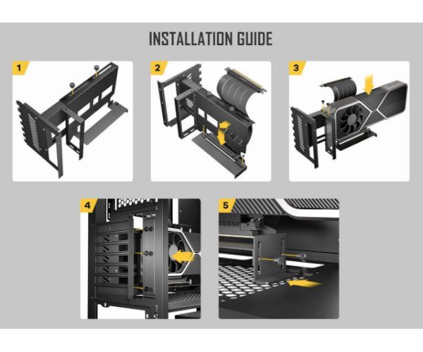 כבל ותושבת לכ. מסך Antec PCIE-4.0 Adjustable Vertical Bracket
