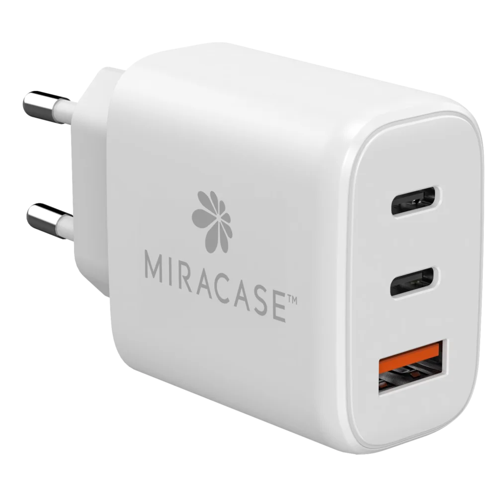 מטען קיר MIRACASE MWCM65PD – הספק 65W – חיבור Type-C – כולל כבל Type-C ל-Type-C