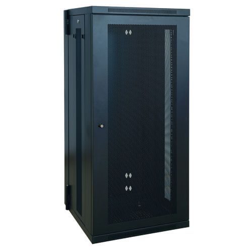 SmartRack 26U Low-Profile Switch-Depth Wall-Mount Half-Height Rack Enclosure, Hinged Back