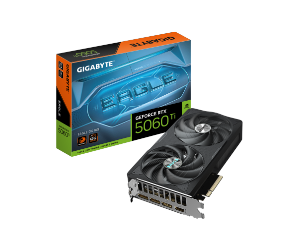 כרטיס מסך Gigabyte GeForce RTX 5060 Ti Eagle OC – זיכרון 16GB GDDR7 – ממשק PCIe 5.0 x8 – תדר 2617MHz – אורך 215 מ"מ