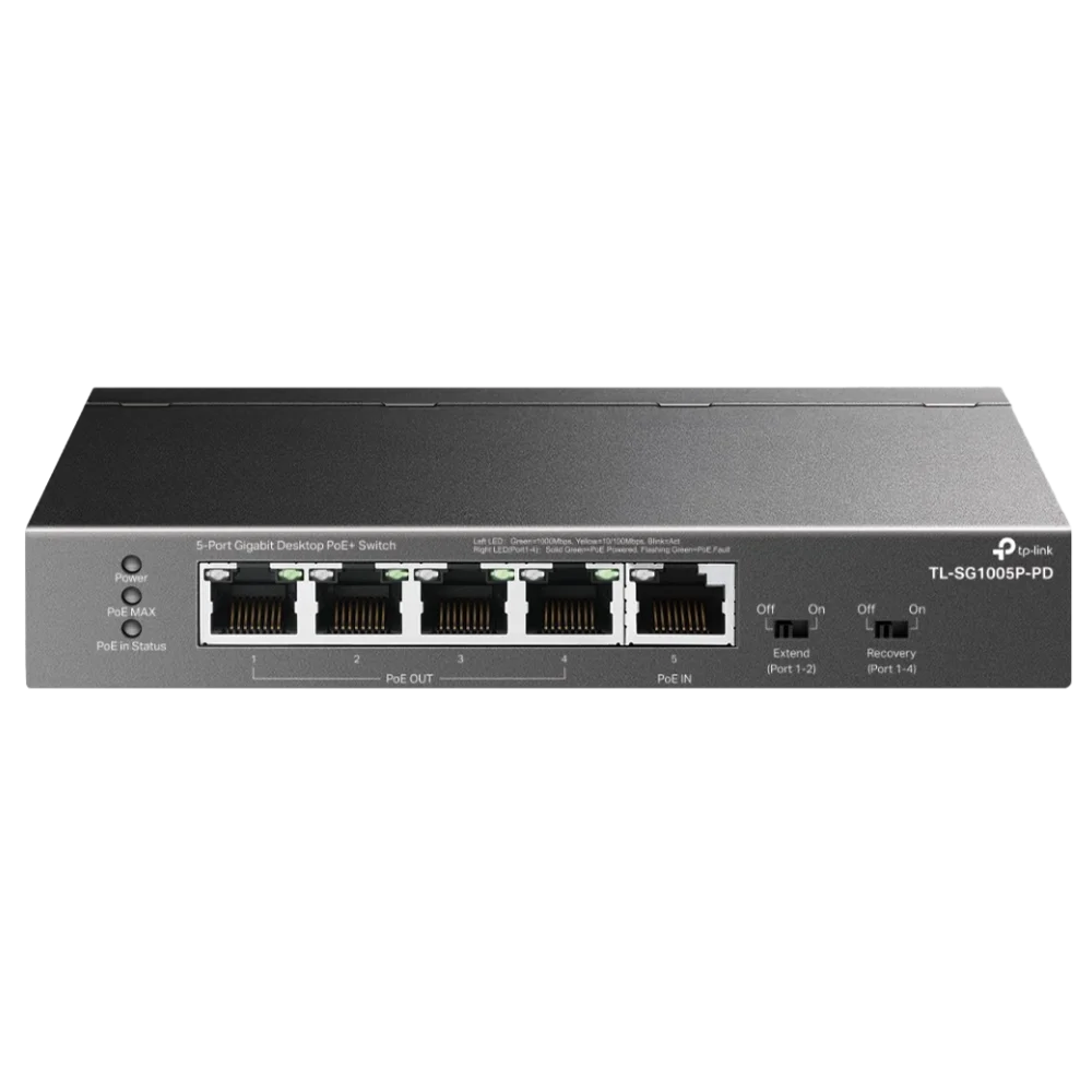 סוויץ' ++TL-SG105PP-M2 2.5G PoE מבית TP-LINK