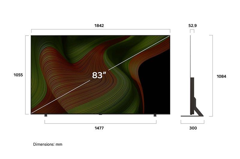 טלוויזיה 83 חכמה LG OLED B5 ברזולוציית 4K דגם: OLED83B56LA