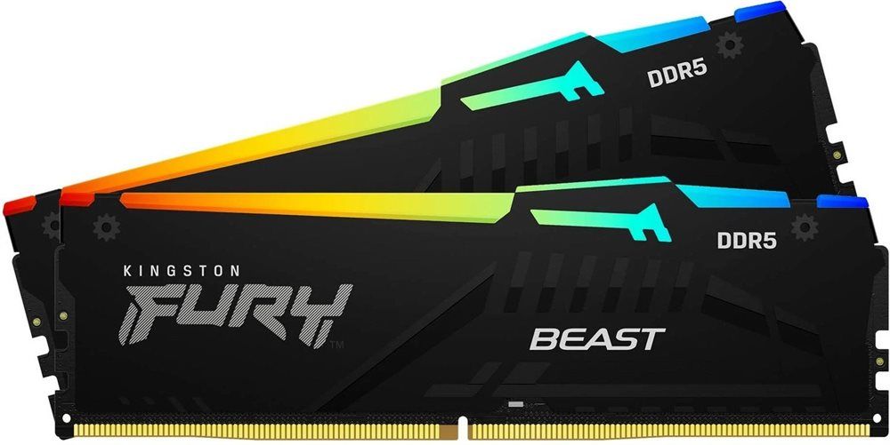 זיכרון Kingston FURY Beast White RGB 32GB (2x16GB) DDR5 5600MHz CL40 XMP