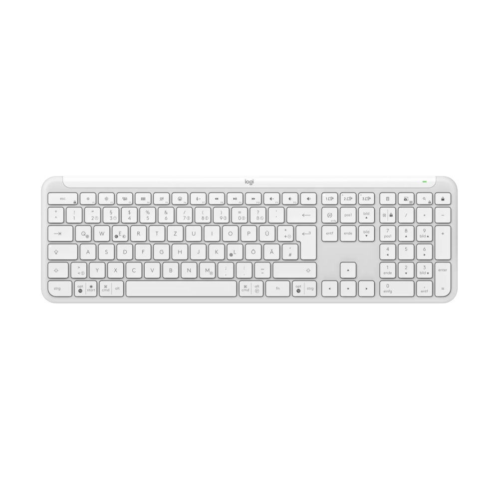 מקלדת אלחוטית Logitech Signature Slim K950 – מעבר בין 3 מכשירים – Bluetooth/Logi Bolt – Off-white
